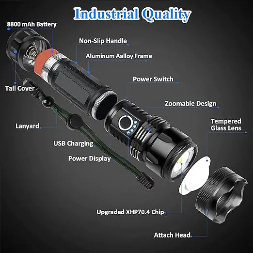 Rechargeable Flashlights 300000 High Lumens